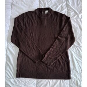 New Jenny Women's Size Large Fisherman Sweater Brown Soft Casual Crewneck NWOT